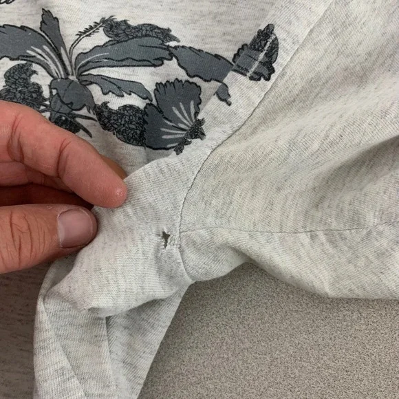 Hotel California Todos Santos Mexico T-Shirt Mens L Grey Floral Graphic Thrashed - Picture 5 of 12